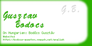 gusztav bodocs business card