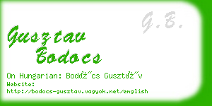 gusztav bodocs business card